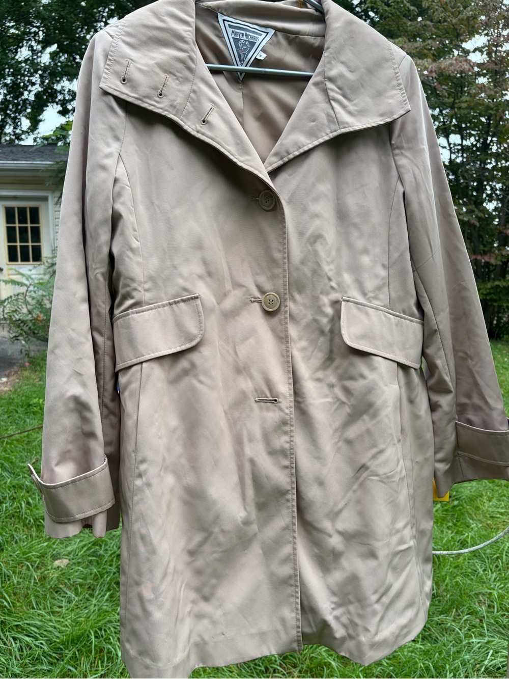 Vintage 90s Marvin Richards Beige Trench Coat - Women's Jacket